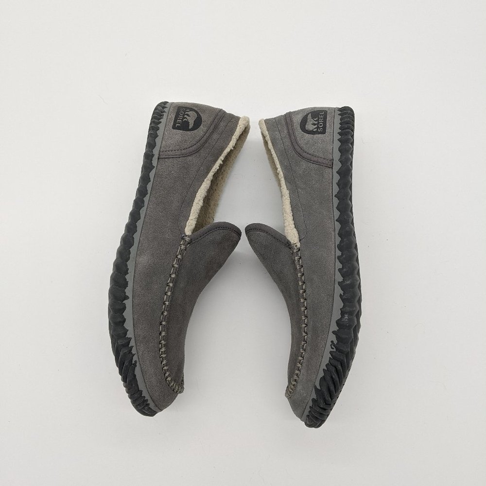 Sorel Men's Suede Gray Dude Moc Slippers Size 10.5 - Picture 3 of 8